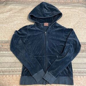 Vintage Juicy Couture Velour Velvet Jacket Track Suit Hoodie (Size Large)